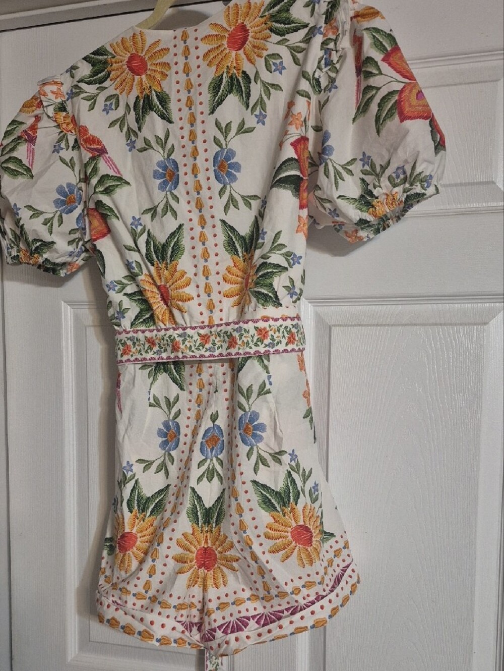 FARM Rio Cream Floral Romper with Multicolor Blooms - Picture 3 of 7